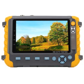 5 Inch CCTV Camera Tester, 8MP VGA HD Input HD Display Video Monitor AHD TVI CVI Coaxial Analog Camera Monitor Tester IP Camera with UTP Cable Test, Input DC12V Output Camera