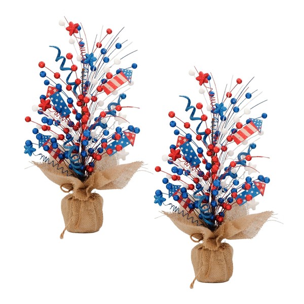 idyllic 2-Pack Berry Table Tree Artificial 4th of July Tabletop