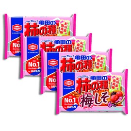 Kameda Seika Kakinotane Rice Cracker with Peanuts Ume-shiso Plum Flavor 182g 6.4oz x 4 packs set
