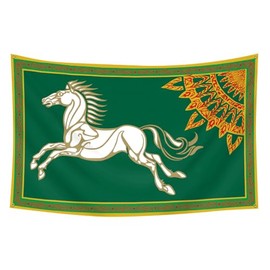 LCFhome “LOTR Rohan” Tapestry Double Sided banner Printing Flag (3x5ft, Heavy Duty,Vivid Color 150D Polyester) Brass Grommets For Outdoor Room Man Cave