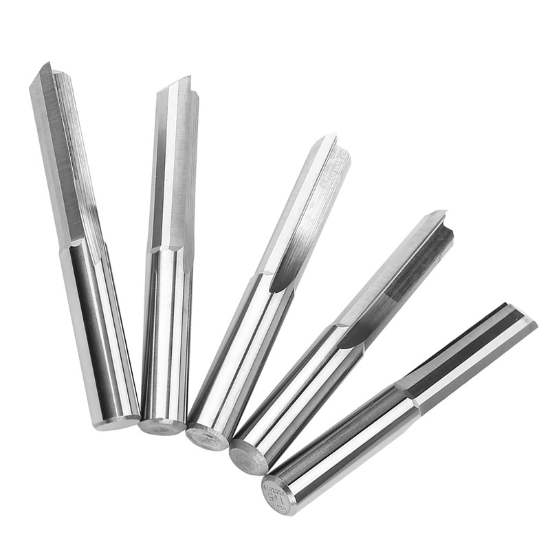 5PCS 6x22mm Router Cutting Bit Double Flute Straight Slot CNC