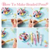 FASHEWELRY 8Pcs Plastic Beadable Ballpoint Pens Kit with Sequin Black