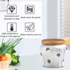 MEKBOK Garlic Keeper,Garlic Keeper for Counter,White Ventilated Garlic Container,Ceramic Garlic