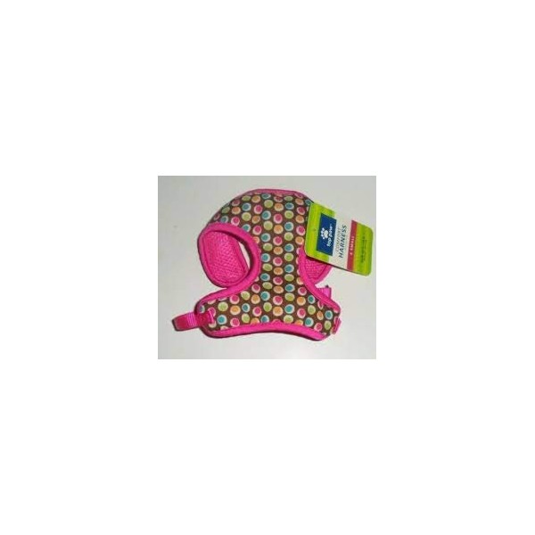 TOP PAW Pink Groovy Dot Mesh Comfort Dog Harness~XX-Small~
