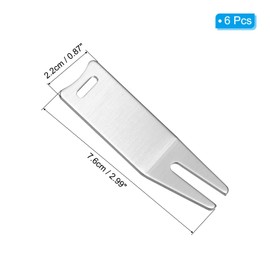 PATIKIL Metal Bending Golf Divot Repair Tool 6 Pack Golf Divot Tool Curved Spike Golf Green Divot Fork Ball Mark Repair Tool for Golf Golfer Repair Silver Tone