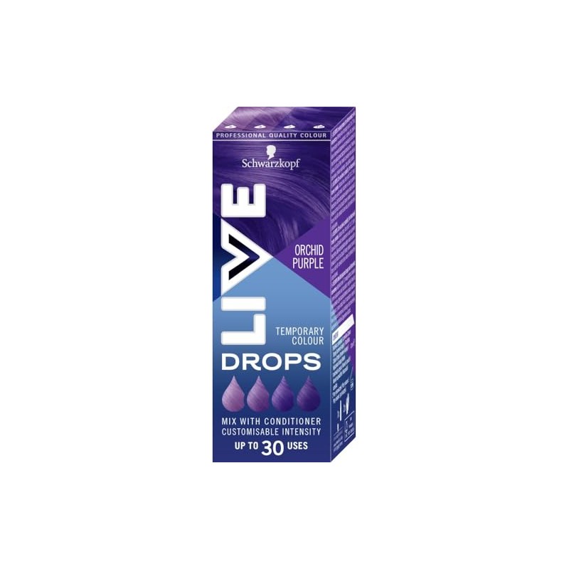 Schwarzkopf LIVE Drops Orchid Purple,Temporary Color, Pack of 1, Up
