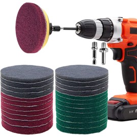 100mm Polishing Pad GOH DODD 28-Piece Set, Refined Pads, Scrub Pads, Magic Pads, Electric Drill Cleaning Set, Household Cleaning Kit, Drill Attachments, for Bathroom, Bath Cleaning, Limescale Removal
