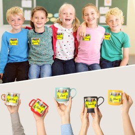 Epakh 100 Pcs Back to School Name Tags Colorful Crayon Self Adhesive Name Tags Labels Sticker Classroom Crayon Decorative Sticker Labels for Themed Party Family School Office Conferences Home