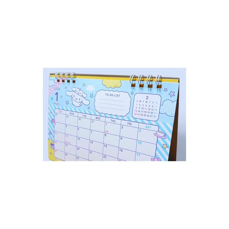 Dandelion Calendar 2026 Tabletop Cinnamorol, Desk Ring Calendar
