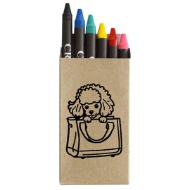 Azeeda 'Toy Poodle in a Handbag' Coloured Crayon Set (CY00027763)