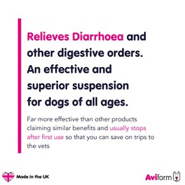 Aviform Montytummy Dog Diarrhoea Suspension - 250ml, Fast Acting Control for Loose Stools - Helps Remove Toxins to Restore Your Dogs Digestive health