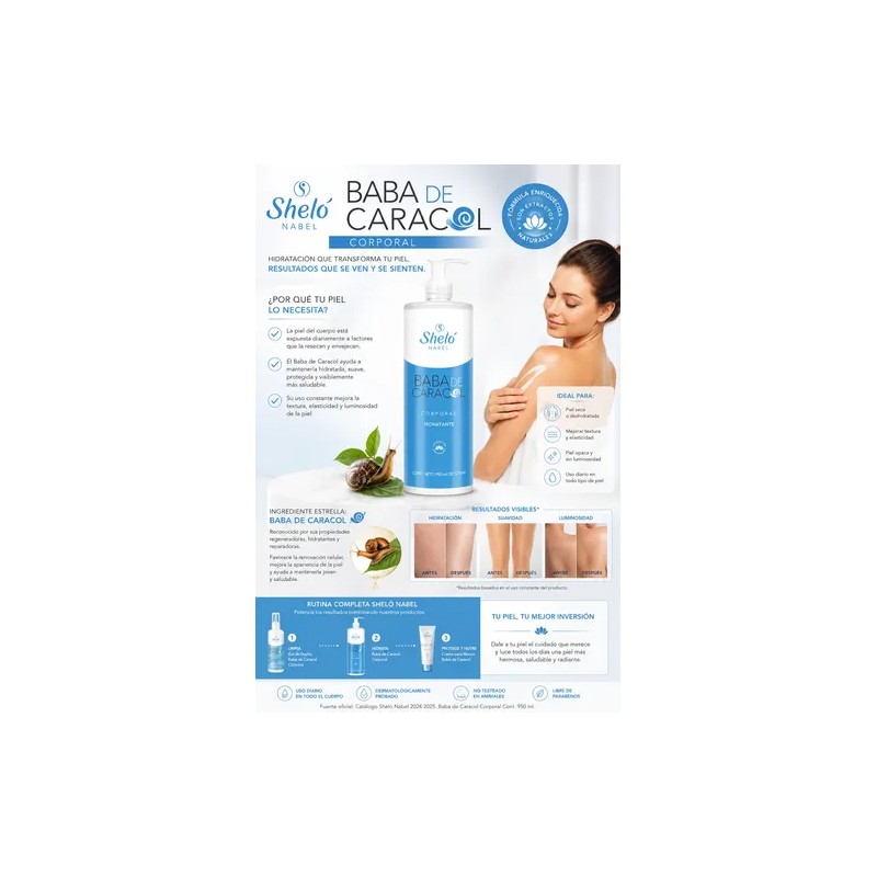 4 Cremas Corporales Baba De Caracol Sheló Nabel 950ml
