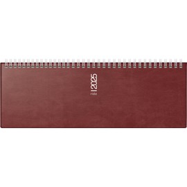 rido/idé Landscape Appointment Book Model Septant (2025), 2 Pages = 1 Week, 305 × 105 mm, 128 Pages, Foam Film Cover Catana, Bordeaux