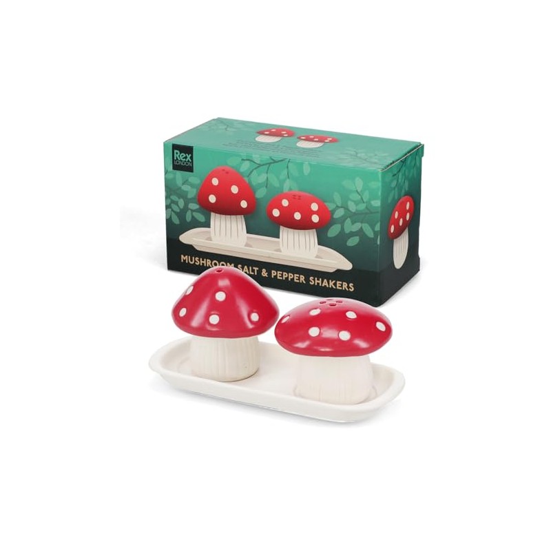 Ceramic Salt and Pepper shakers - Mushroom