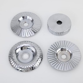 JOVANT Angle Grinder Wood Carving Disc Set, 5/8 Inch Arbor, Wood Shaping/Grinding/Cutting Wheel, 4pcs, Silver