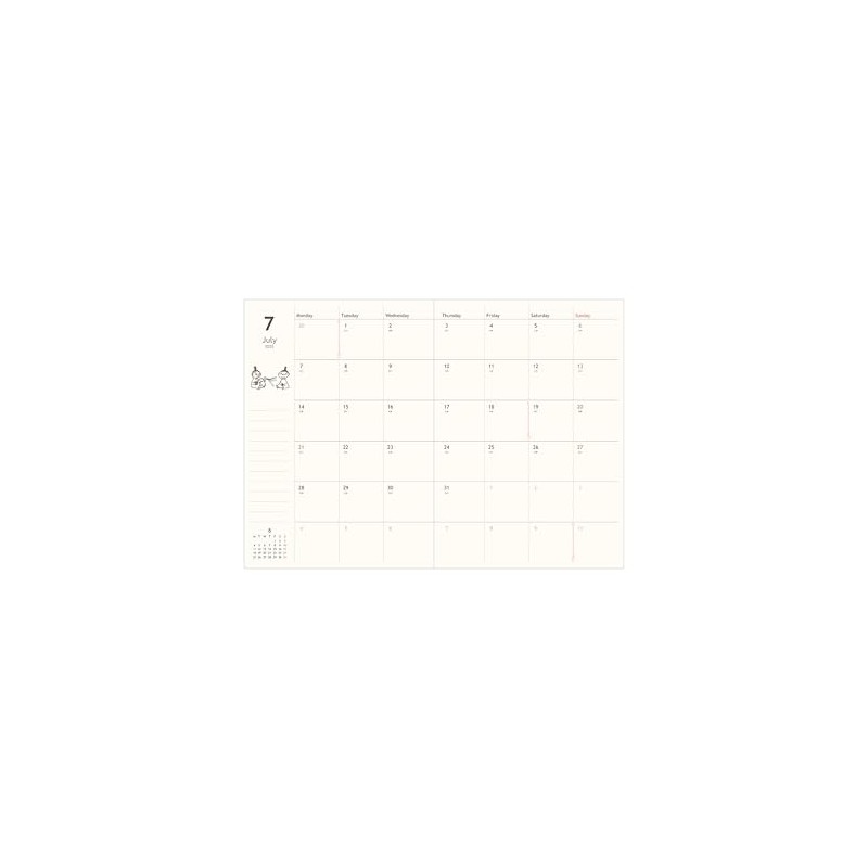 Sunstar Stationery Moomin Planner, Monthly B6, Nakama, B Pattern S2958180