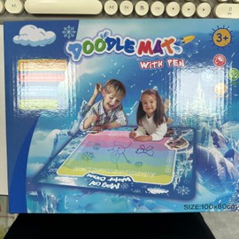 Water Doodle Mat,Mess Free Painting Coloring Doodle Mat Toys for Toddler 3-8 Year Old, Educational Montessori Drawing Mat Toy for Kids,Christmas Birthday Holiday Gifts for Toddlers (Blue Ice)