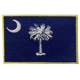 South Carolina State Flag Embroidered Emblem Iron On Sew On SC Patch