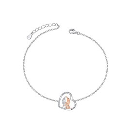 Fryneauy Sister Anklet for Women S925 Sterling Silver Anklet Bracelet Chain Anklets Jewelry Gifts for Girls