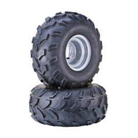 WANDA ATV Golf Cart Tire Wheel Assembly 20X9.5-8 4-Ply with 4 Lugs on 4" PCD Silver Wheel-10004,SET 2