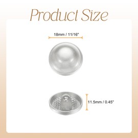 HARFINGTON 10pcs 28L Metal Round Buttons 18mm 11/16" Zinc Alloy Shank Mushroom Type Craft Replacement Sewing Buttons for Clothing Decoration DIY Accessories, Sand Silver