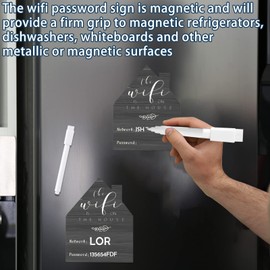2 Pcs Black WiFi Password Sign for Home, Magnetic WiFi Password Board Chalkboard Style House Shape Sign with Board Erasable Pen for Guest Home Fridge Magnet Decor Whiteboards (5.5 x4.5 Inch)