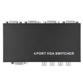 PUSOKEI 4 Port VGA Switcher, Drive 4 Port VGA Switcher SVGA Monitor Sharing Switch Box 4 in 1 Out for LCD PC TV Monitor