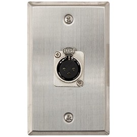 Seismic Audio Speakers Single XLR Female Connector, Stainless Steel Wall Plate