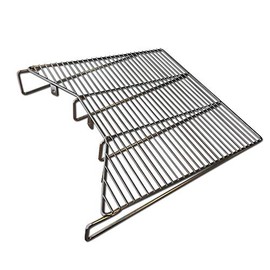 LavaLock® BBQ Smoker Pit Side Shelf - Square accessory side table, Chrome, 18" x 18" (18 x 18 CURVED MOUNT (FITS UDS 55 GAL ONLY))