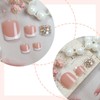 24 Pcs Summer Press on Toenails Short Square Fake Toenails