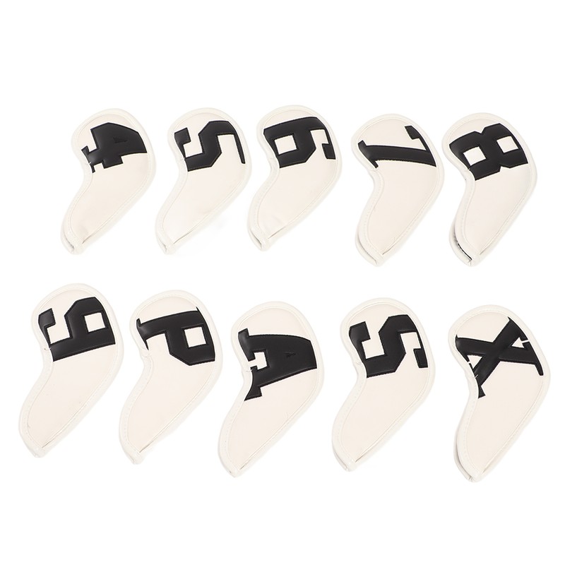 10pcs set PU Waterproof Golf Club Iron Cover Fine Sewing