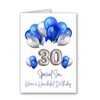 Birthday card Son Happy 30th 30 Balloons age (envelope Included)