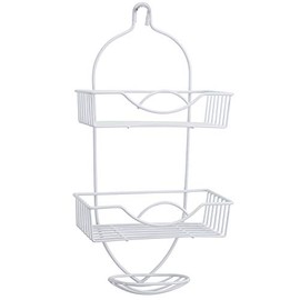 Bath Bliss 4010-WHT Rainbow Style Caddy, Over The Shower Head, Rust Proof, Bathroom, Bath Organizer, 3 Tier, in White