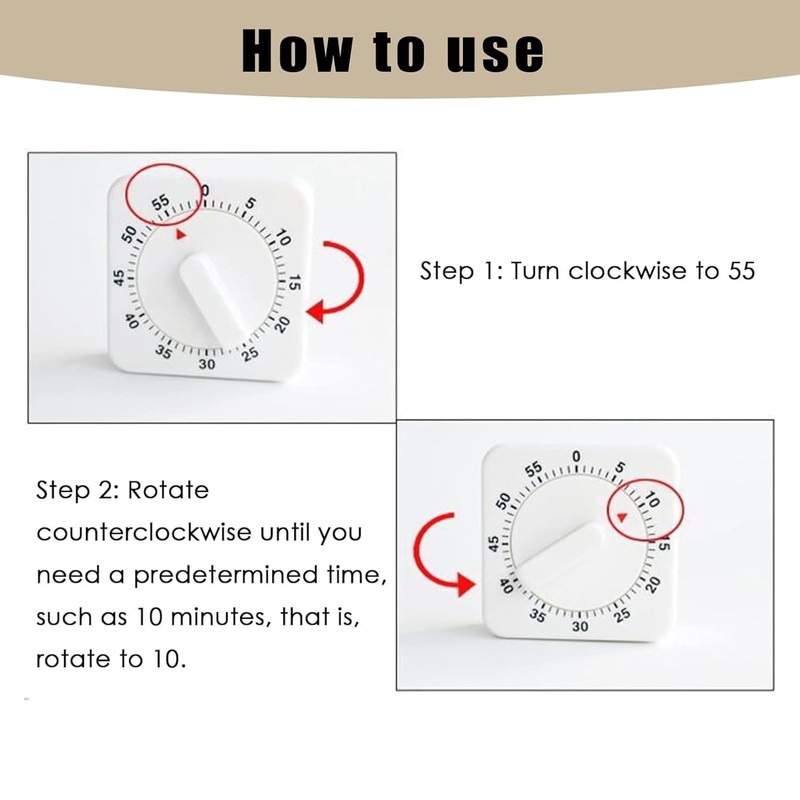 ElevaPulse Pack of 2 Mechanical Egg Timer, Kitchen Timer, Kitchen