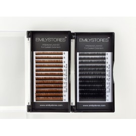 EMILYSTORES Eyelash Extensions, Brown Lashes 0.05mm Thickness, Mixed Lengths 8-14mm, J B C D Curl (Brown 0.05 C)