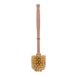 Toilet brush made of wood, unpacked without plastic