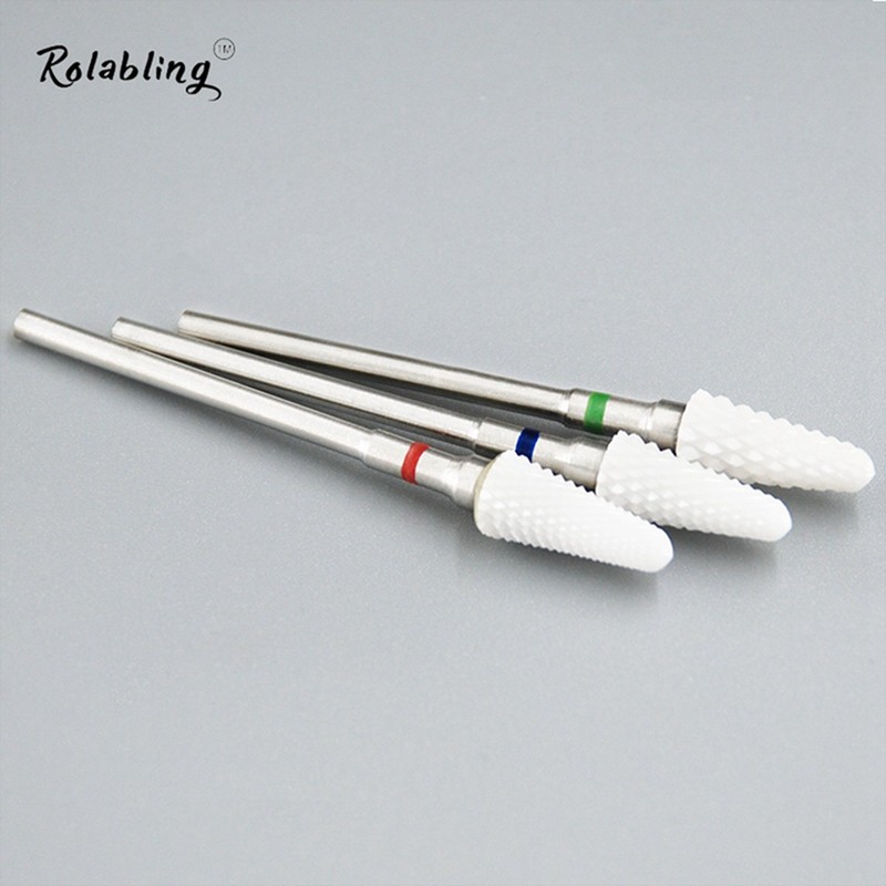 Rolabling Ceramic Nail Drill Bit White Flame Nail Drill Bit