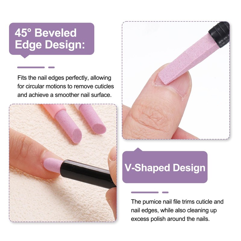 sourcing map 6pcs Pumice Stone Nail File, Pumice Nail Polishing