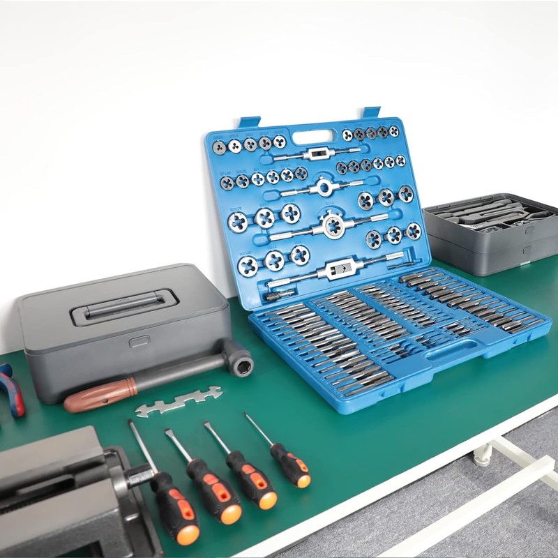 FAHKNS Metric Tap and Die Set 110 PCS M2-M18 Rethreading