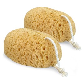 2 Stück Badeschwämme, Körperschwamm mit Dichtem Schaum für Frauen Männer, Luffaschwamm Größere Peeling für Sanfte Gründliche Reinigung Geeignet für trockene Haut, empfindliche Haut, Rund