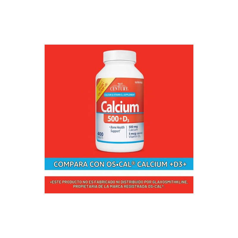 21st Century Calcium 500 Plus D Caplets, 400 Count