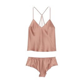 Victoria's Secret Fashion Show '24 Women's Stardust Chain Back Cami Set, Almond Beige, Small