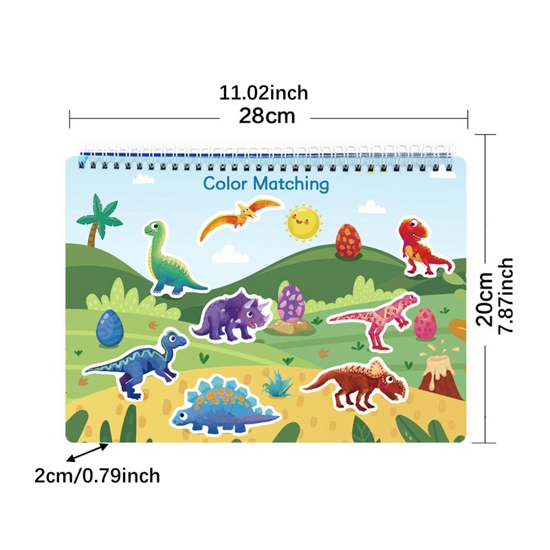harayaa Dinosaur Busy Book Sticker Quiet Book Preschool Toy, Learning