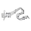Deco 79 Metal Music Notes Wall Decor, 49" x 1"