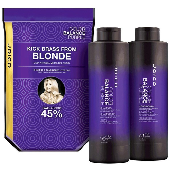 Joico Color Balance Purple Shampoo & Conditioner Liter Duo Hair Color Correction