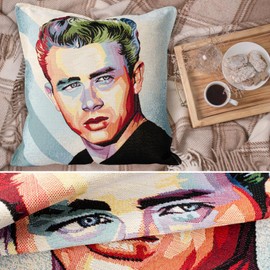 ANRO Cushion Cover Decorative Cushion Sofa Cushion Cover Tapestry James Dean 45 x 45 cm without Filling