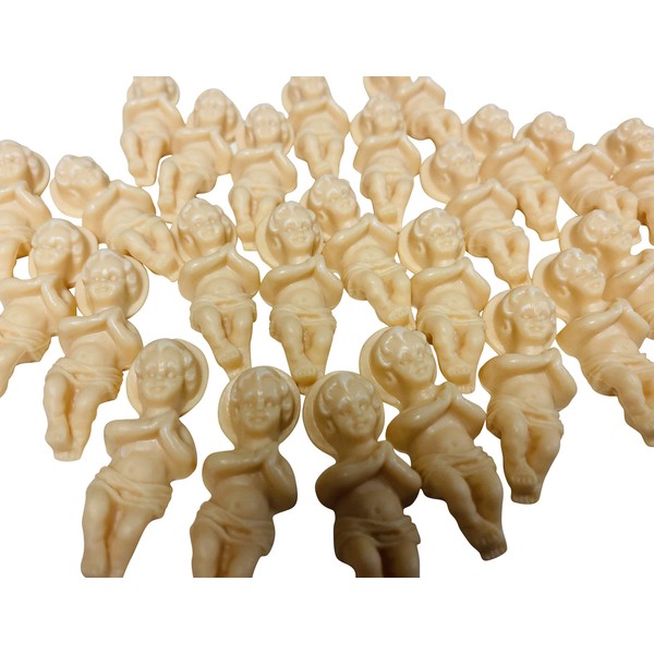 King Cake Babies Bulk Pack with 50 Baby Jesus Figurines Boxed Set Mardi Gras Party Favors