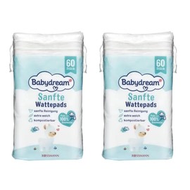 Babydream Cotton Pads 100% Cotton Pack of 2 x 60 Items