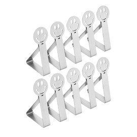 SHPUJUN Pack of 10 Smiley Tablecloth Clips for Outdoor Use, Tablecloth Outdoor Tablecloth Holder, Stainless Steel Climbing Tablecloth Weight, Table Clips Outdoor, Decoration Bar, Movement Table Clamp