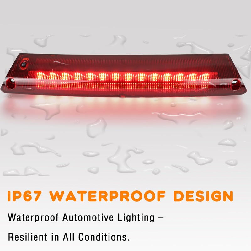 ZDEERAOTO Smoked Full LED 3rd Third Brake Light Replacement for